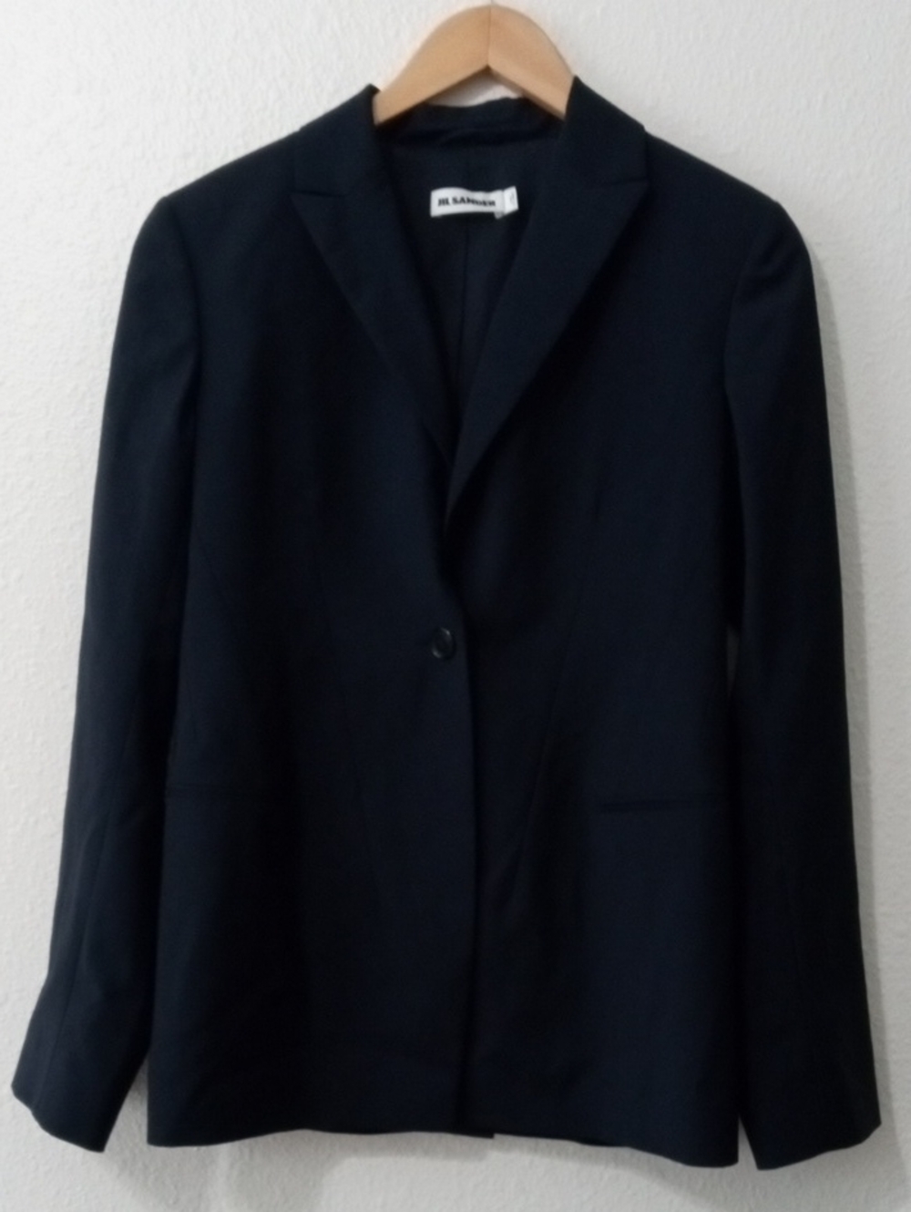 Jil Sander Navy Single-Button Tailored Blazer